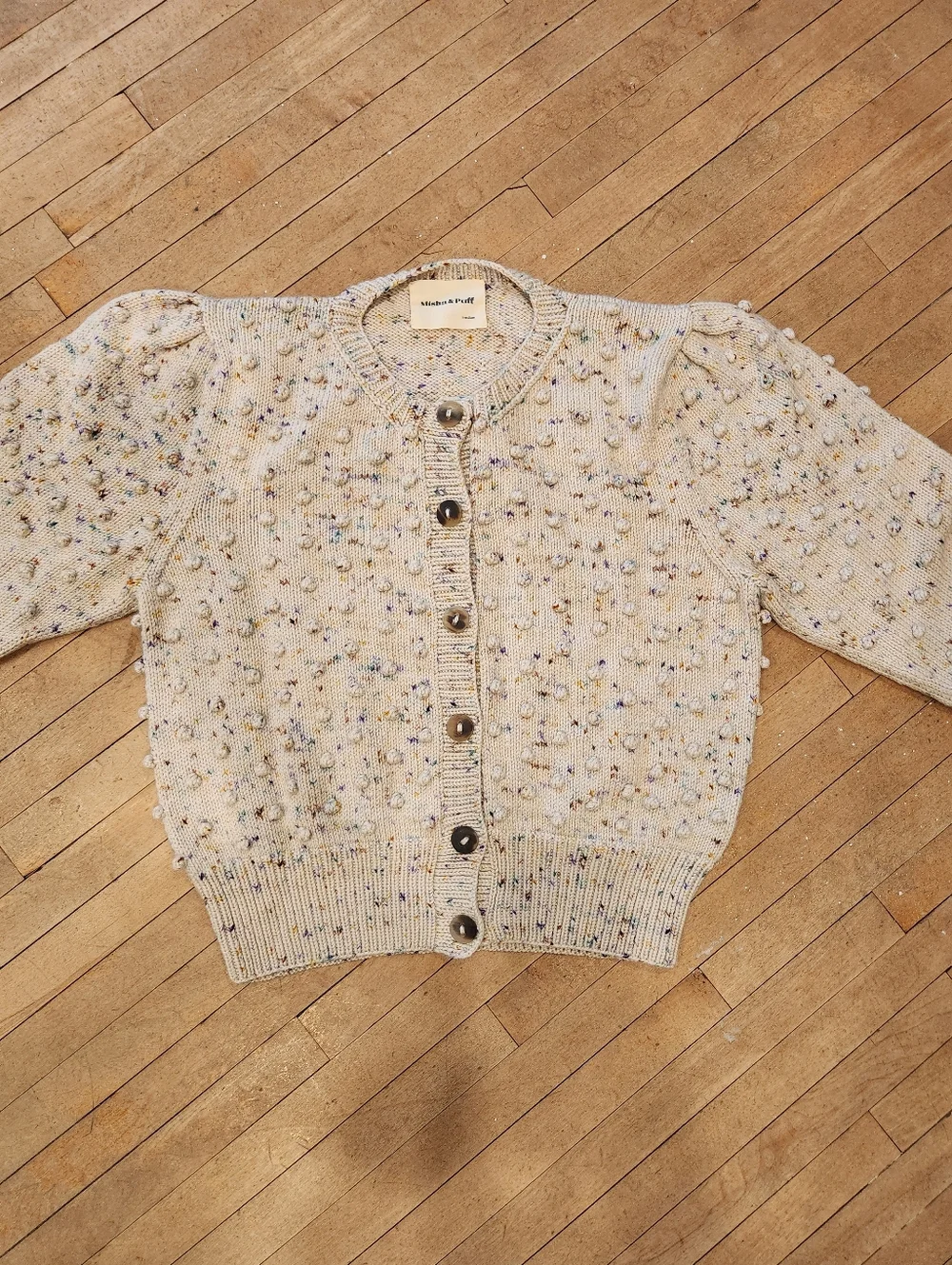 Misha & Puff Ellie Popcorn Cardigan in Iris Confetti - Picture 5 of 15